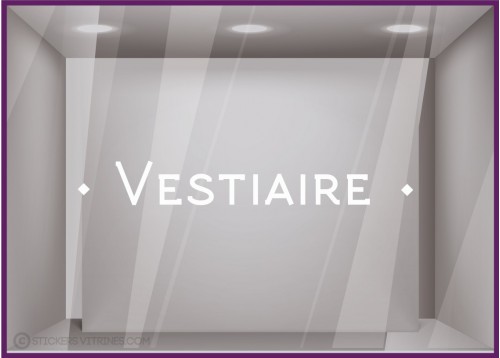 Sticker lettrage Vestiaire entreprise locaux pro deco signalisation interne bureaux cabinet porte 