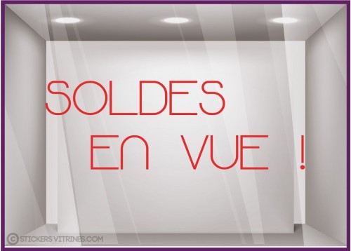 Sticker Soldes en Vue calicot vitrophanie adhésif autocollant vitrine magasin