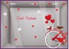 Kit de Stickers Vélo Ballons St Valentin vitrophanie 14 fevrier enseigne vitrine magasin fleuriste bijouterie coeur lettre