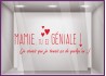 Sticker Mamie tu es géniale Coeur Fleuriste Bijouterie Boutique Magasin Vitrophanie Fête des grands-mères 