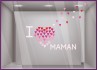 Sticker I Love Maman Petits coeurs fete des meres vitrine fleuriste mode bijouterie parfumerie institut beaute lettrage adhesif
