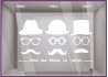 Sticker Fête des Pères papas mode chapeau lunette opticien parfumerie accessoire lettrage adhesif calicot devanture commerce