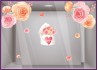 Kit de stickers boîte de roses maman fête des mères fleuriste mode lettrage adhésif calicot vitrophanie printemps vitrine 