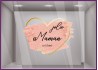 Sticker Coeur Paillette Jolie maman Vitrophanie lettrage adhesif Boutique Calicot bijouterie fleuriste mode fete meres idee  dec