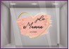 Sticker Coeur Paillette Jolie maman Vitrophanie lettrage adhesif Boutique Calicot bijouterie fleuriste mode fete meres idee  dec
