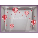 Kit de Stickers Montgolfieres Saint-Valentin lettrage adhesif autocollant calicot vitrophanie devanture vitrine commerce magasin