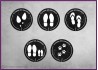 5 Stickers sol rond distance de securite empreintes covid-19 coronavirus  signaletique pharmacie bureau boutique signalisation