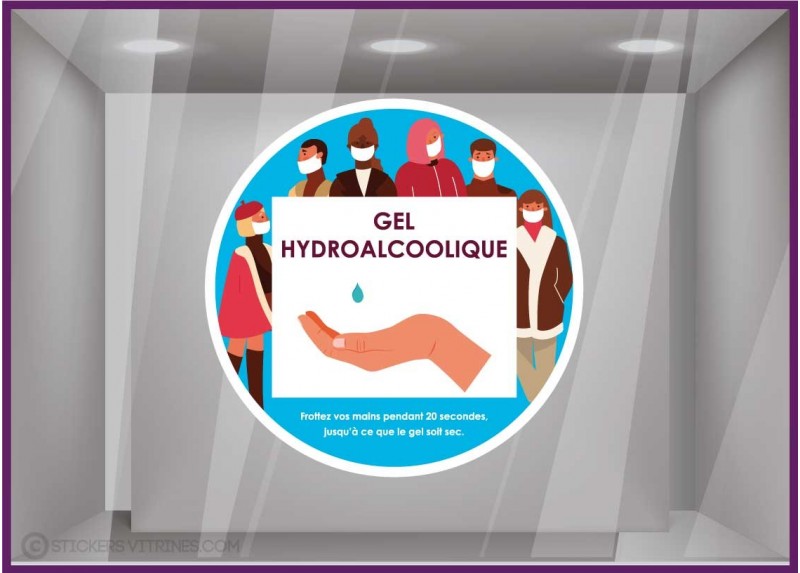 Sticker Masque Gants Obligatoire coronavirus signaletique covid-19 pharmacie bureau cabinet medical vitrophanie