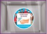 Sticker lavez-vous les mains coronavirus signaletique covid-19 pharmacie bureau cabinet medical vitrophanie