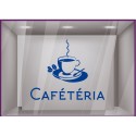 Sticker Cafétéria signaletique porte bureaux vitrophanie locaux entreprise lettrage