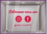 Sticker Retrouvez Nous Sur Facebook + Instagram à personnaliser Autocollant Adhésif Vitrine Réseaux sociaux Magasin