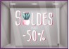 Sticker Soldes Cactus -50% mode pret a porter maroquinerie decoration ete promotion destockage braderie liquidation commerce