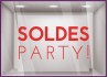 Sticker Party Soldes autocollant adhésif calicot vitrophanie vitrine devanture 