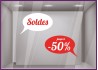 Sticker Soldes Bulles adhésif autocollant calicot vitrine magasin devanture vitrophanie destockage braderie