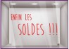 Sticker Enfin les Soldes promotion destockage offre promotionnelle braderie liquidation mode chaussure sport accessoire