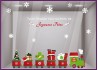 KIT DE STICKER PETIT TRAIN DE NOEL PHARMACIE MAGASIN BOUTIQUE DECORATION DEVANTURE VITRINE CALICOT