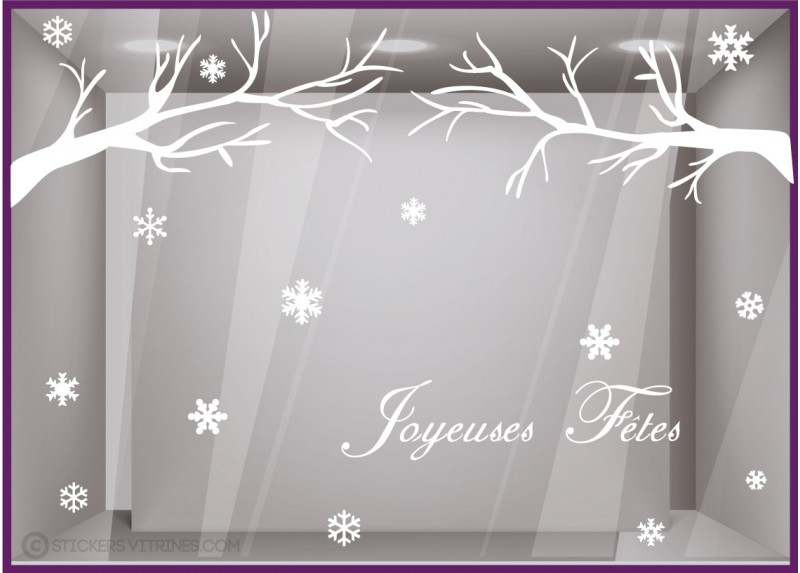 Kit de Stickers Joyeuses Fêtes Noël vitres magasins de mode décoration 