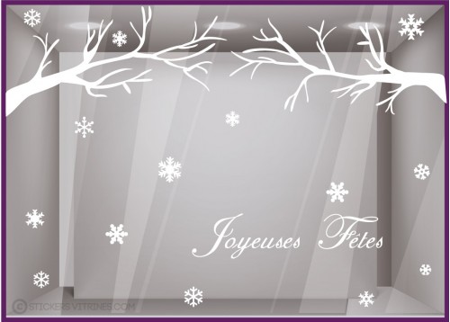 Kit de Stickers Joyeuses Fêtes Noël vitres magasins de mode décoration 