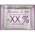 Sticker Promotions de Noël a personnaliser vitre idee decoration commerce boutique lettrage adhesif