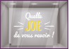 Sticker Quelle joie de vous revoir BOUTIQUE CALICOT LETTRE AUTOCOLLANTE ADHESIF  COMMERCE DECORATION LIBRAIRIE MODE