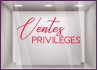 Sticker Ventes Privileges BOUTIQUE IDEE DECORATION COMMERCE VITRINE IMPRIMEUR VITRES MAGASIN BIJOUTERIE PRIVEES BRADERIE ADHESIF