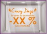 Sticker Promotions Crazy Days personnaliser MAGASIN IDEE DECORATION CALICOT AUTOCOLLANT PUBLICITAIRE VITRINE VITRES IMPRIMEUR