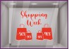Sticker Shopping Week Sacs calicot autocollant lettrage vitrophanie devanture magasin mode maroquinerie ventes privees promotion