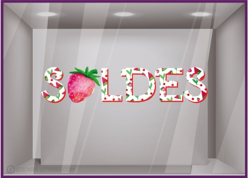 Lettrage autocollant-Soldes-Liquidation-Ete-Devanture-Boutique-Mode-Promotions-Vitrine-fraise-idee deco-fournisseur