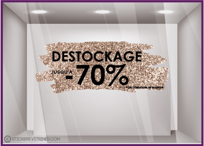 Sticker-Destockage-Paillete-Promotions-Soldes-Devanture-Boutique-Mode-Decoration-AUTOCOLLANT GEANT-PAS CHER