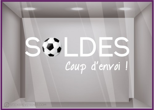 Sticker Soldes Foot promotion offre promotionnelle promo destockage braderie liquidation demarque vitrophanie calicot lettrage