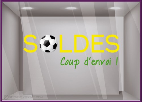 Sticker Soldes Foot promotion offre promotionnelle promo destockage braderie liquidation demarque vitrophanie calicot lettrage