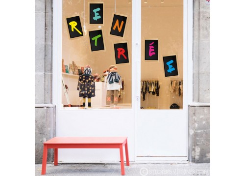 Vitrophanie Ardoise Rentree Classe Ecole Boutique Magasin Idee Decoration 