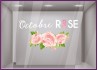 Sticker Octobre Rose Fleurs Magasin Calicot Collant Vitrine Boutique Lingerie 