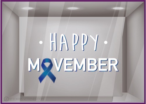 Happy Movember Ruban Autocollant Adhésif Decoration Boutique Magasin Sticker Lettrage Pharmacie