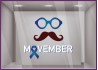 Movember Lunettes Moustache Opticien Optique  Pharmacie Sticker Autocollant Adhesif Decoration Boutique Magasin