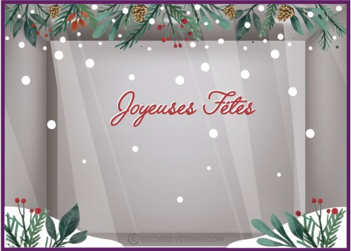 KIT DE STICKERS NOEL IDEE DECORATION TENDANCE FLOCONS VITRINE MAGASIN CALICOT JOYEUSES FETES BOULANGERIE