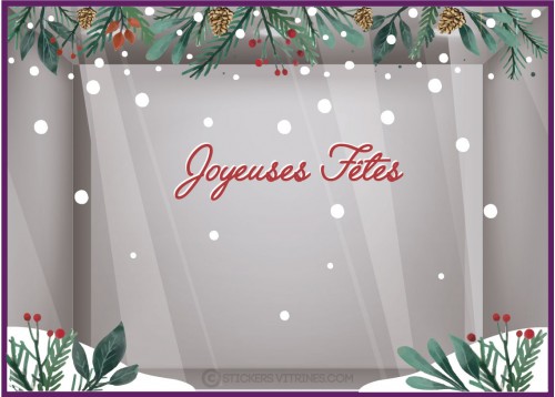 KIT DE STICKERS NOEL IDEE DECORATION TENDANCE FLOCONS VITRINE MAGASIN CALICOT JOYEUSES FETES BOULANGERIE