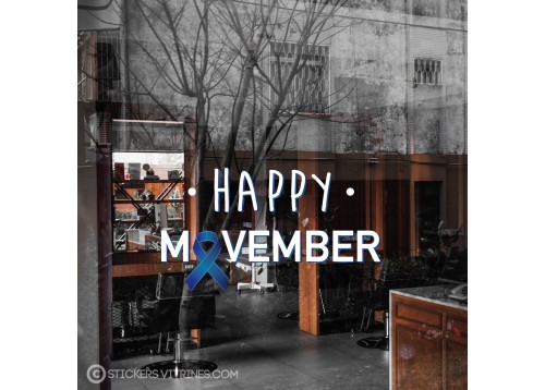 Happy Movember Ruban Autocollant Adhésif Decoration Boutique Magasin Sticker Lettrage Pharmacie