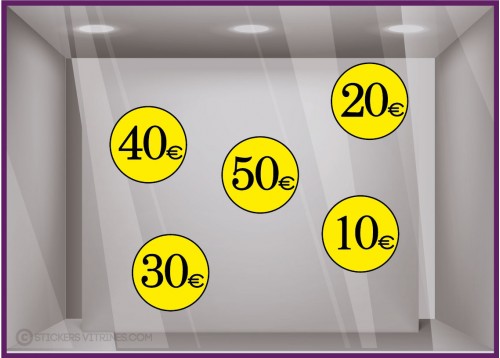 Sticker Soldes Prix Adhesif Calicot Vitrine-Magasin-Deco-Braderie-Promo-Promotion-Destockage-Commerce