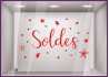 Sticker Soldes Etoiles  promotion devanture destockage calicot magasin vitrophanie mode bijouterie maroquinerie vitrine  adhesif
