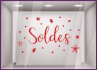 Sticker Soldes Etoiles  promotion devanture destockage calicot magasin vitrophanie mode bijouterie maroquinerie vitrine  adhesif