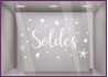 Sticker Soldes Etoiles  promotion devanture destockage calicot magasin vitrophanie mode bijouterie maroquinerie vitrine  adhesif