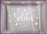 Sticker Soldes Etoiles  promotion devanture destockage calicot magasin vitrophanie mode bijouterie maroquinerie vitrine  adhesif