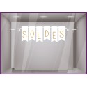 Sticker Soldes promotion devanture destockage calicot magasin vitrophanie mode guirlande drapeau vitrine vitre adhesif 