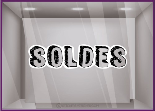 Sticker Soldes Lettres Adhésif Boutique Vitrine Destockage Calicot Soldes Enseigne Liquidation autocollant magasin evide