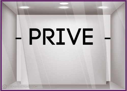 Sticker-PRIVE-lettrage adhesif-texte-porte-bureau-vitrophanie-vitrine-devanture