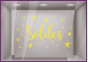 Sticker Soldes Etoiles  promotion devanture destockage calicot magasin vitrophanie mode bijouterie maroquinerie vitrine  adhesif