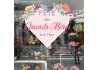 Sticker Coeur Fleurs Fête des Grands-mères Fleuriste Bijouterie Magasin Vitrine Decoration
