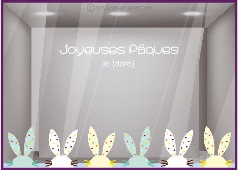 Agiferg Pack Autocollant Lapin Pâques Vacances Cadeau Décoration 1 Rouleau  500 Postes Pâques 