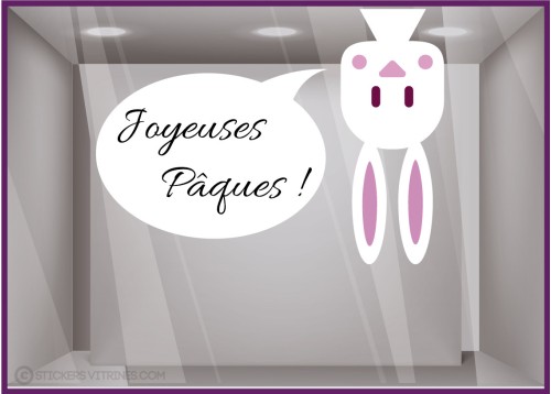 Sticker Lapin Pâques renversé